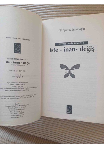 Hayatı Tamir Sanatı 1 Iste - Inan - Değiş 2,el Cok Temiz Kondisyonda Kitap 2010 Basim 158 Sayfa Eksiksiz Temiz fırsatları