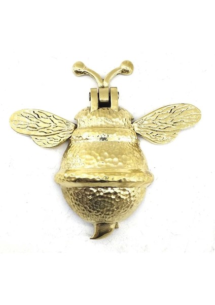 Antika Tarz Dekoratif Pirinç Arı Kapı Tokmağı, Taktak - Büyük, 163X150MM, Sarı