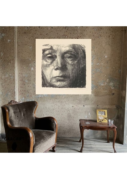 Kare Kanvas Tablo Ünlü Eserler Käthe Kollwitz Selbstbildnis