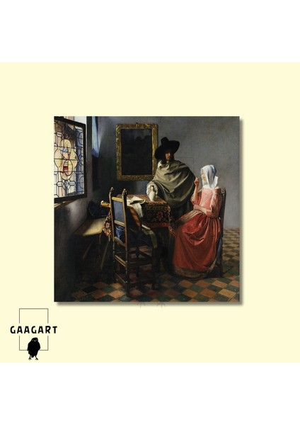 Kare Kanvas Tablo Ünlü Eserler Ohannes Vermeer The Wine Glass modelleri