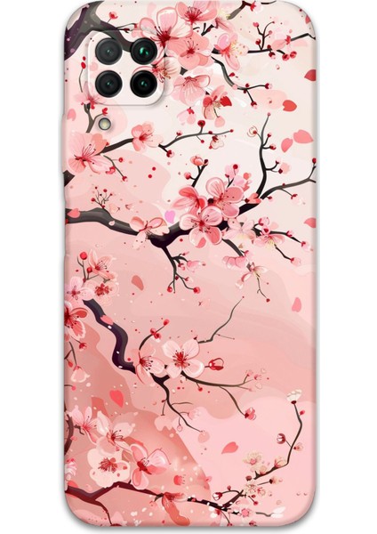 Huawei P40 Lite Uyumlu Çiçek Desenli Telefon Kılıfı + Ekran Koruyucu - 5805