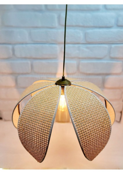 Hasır Hazeran Rattan Palmiye Model Bohem Salon Oturma Odası Hol Cafe Restaurant Tekli Sarkıt Avize