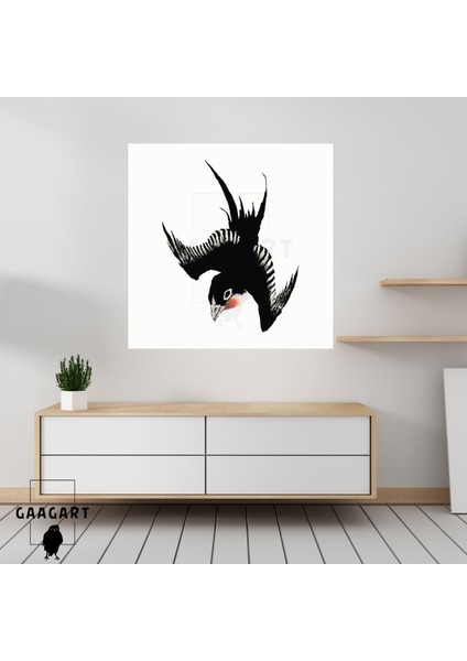 Kare Kanvas Tablo Ünlü Eserler Katsushika Hokusai Birds Flaying