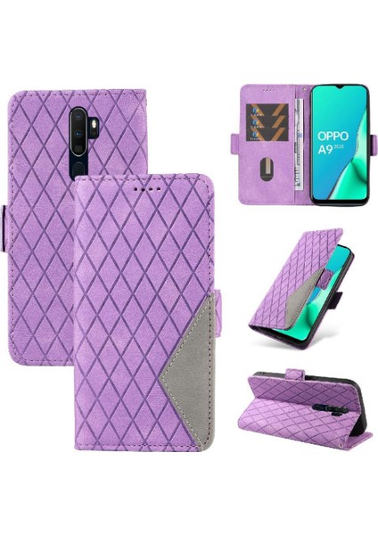 Kart Yuvası ve El Kayışı Iki Renk Şık ile Oppo A9 2020 Için Flip Case (Yurt Dışından)