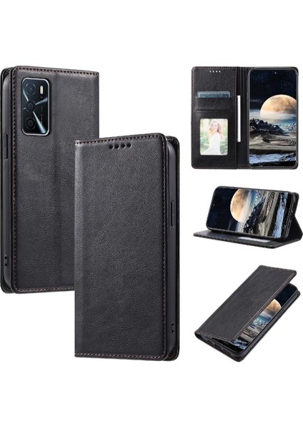 Oppo A56 5g Kart Yuvaları Tutucu Koruyucu Ince Cüzdan Pu Için Flip Case (Yurt Dışından)