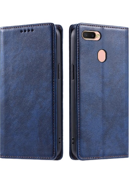 Oppo A7 Kart Yuvaları Tutucu Ince Cüzdan Pu Deri Koruyucu Için Flip Case (Yurt Dışından)