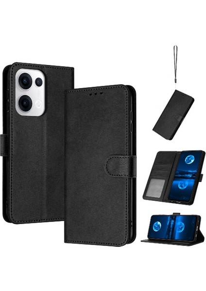 Toka Saf Renk Pu ile Oppo Reno 13 5g Kickstand Için Flip Case (Yurt Dışından)