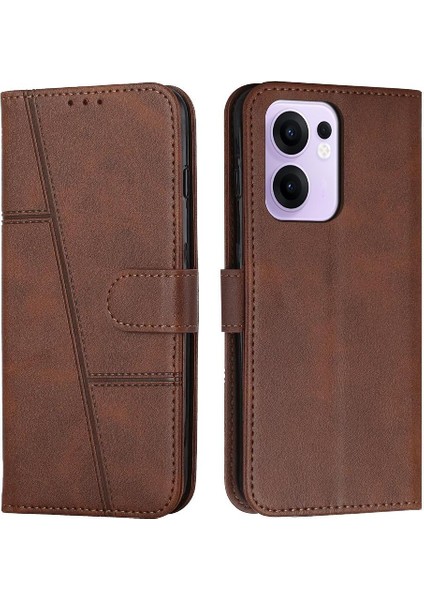 Oppo Reno 13F 5g Pu Deri Tam Koruma Yan Toka Kartı Için Kılıf (Yurt Dışından)