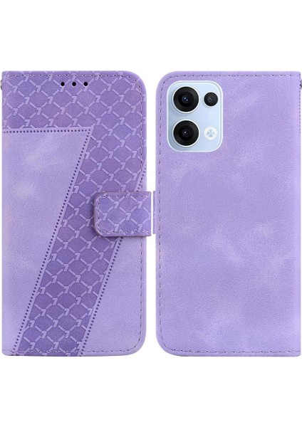 Telefon Kılıfı Için Oppo Reno 13 5g Cüzdan Kabartmalı Desen Flip Folio Kapak Pu (Yurt Dışından)