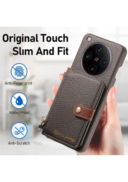 Oppo Find X8 Standı Fermuar Cüzdan Darbeye Dayanıklı Cüzdan Için Kılıf (Yurt Dışından)
