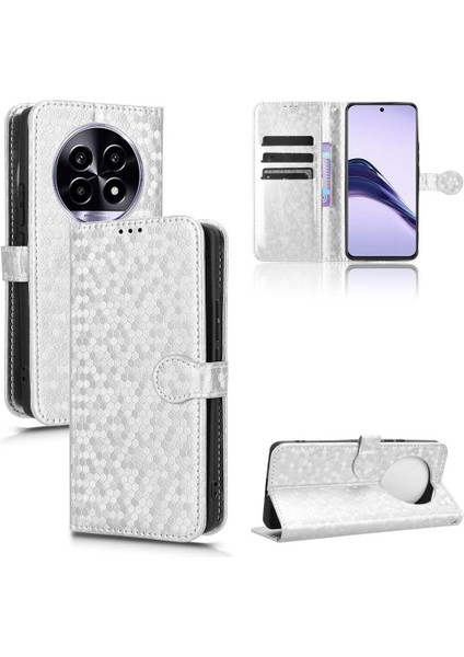 Realme 13 Pro Geometrik Desen Deri Cüzdan Kapak Manyetik Için Kılıf (Yurt Dışından)