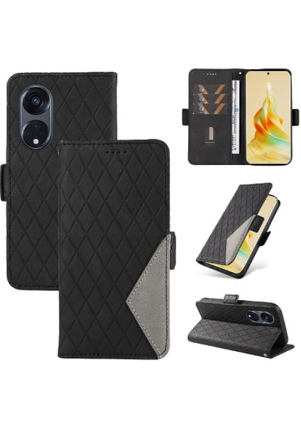 Kart Yuvası ile Oppo Reno 8t 5g Iki Renk Ekleme Desenleri Için Flip Case (Yurt Dışından)
