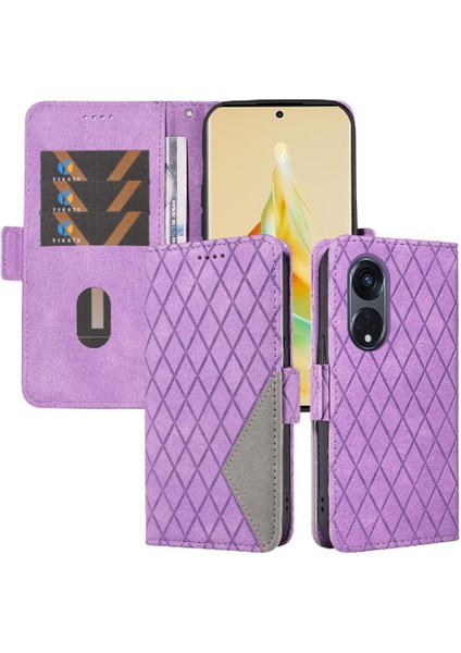 Kart Yuvası ile Oppo Reno 8t 5g Iki Renk Ekleme Desenleri Için Flip Case (Yurt Dışından)