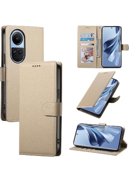 Oppo Reno 10 5g Darbeye Dayanıklı Günlük Kullanım Için Kılıf Kart Yuvaları Manyetik Kapatma (Yurt Dışından)