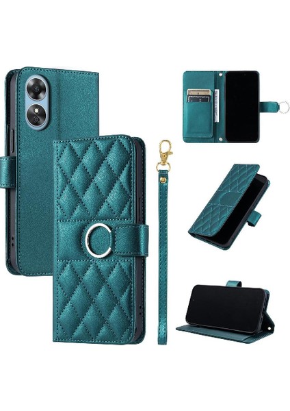 Oppo A17 Kart Yuvaları Tutucu Pu Deri Koruyucu Bilek Kayışı Için Flip Case (Yurt Dışından)