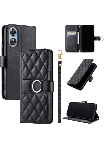 Oppo A17 Kart Yuvaları Tutucu Pu Deri Koruyucu Bilek Kayışı Için Flip Case (Yurt Dışından) indirimleri