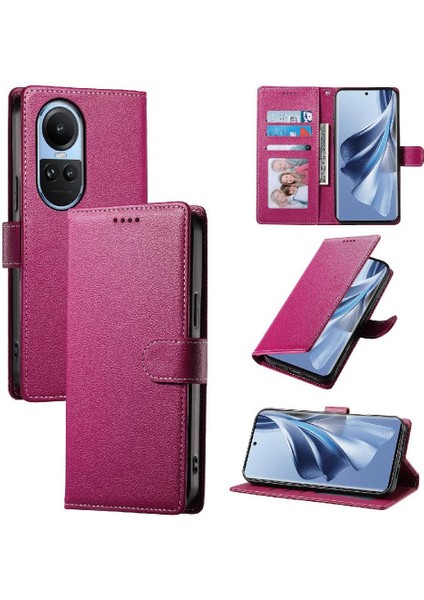 Oppo Reno 10 5g Darbeye Dayanıklı Günlük Kullanım Için Kılıf Kart Yuvaları Manyetik Kapatma (Yurt Dışından)