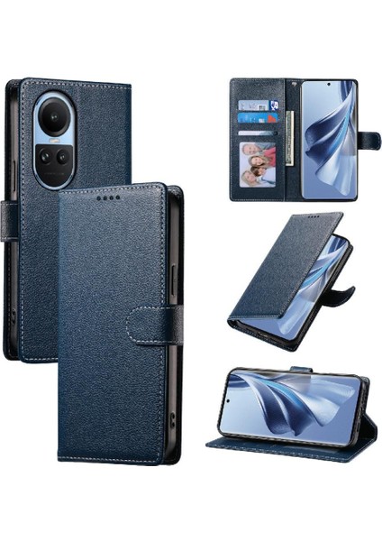 Oppo Reno 10 5g Darbeye Dayanıklı Günlük Kullanım Için Kılıf Kart Yuvaları Manyetik Kapatma (Yurt Dışından)