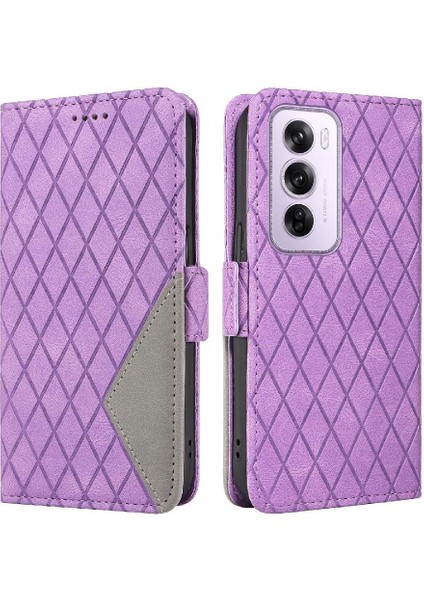 Oppo Reno 12 5g Iki Renk Ekleme Desenleri Şık Telefon Için Flip Case (Yurt Dışından)