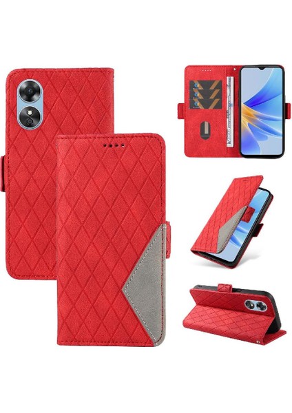 Kart Yuvası ve El Kayışı Şık Koruyucu ile Oppo A17 Için Flip Case (Yurt Dışından)