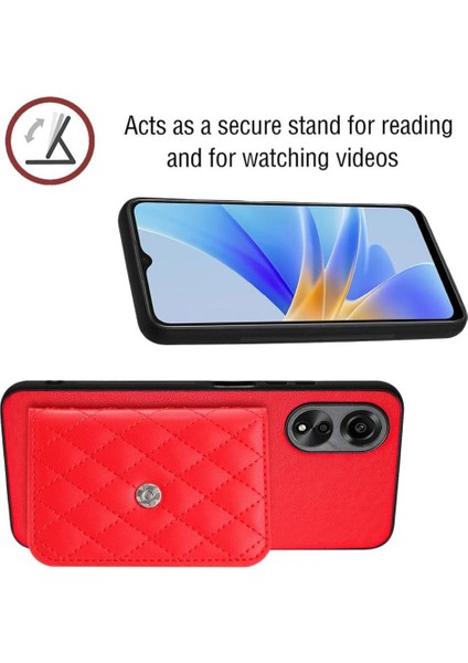 Oppo A17 Doğru Insizyon Benzersiz Kickstand Fonksiyonu Için Uyumlu Kılıf (Yurt Dışından) fırsatları