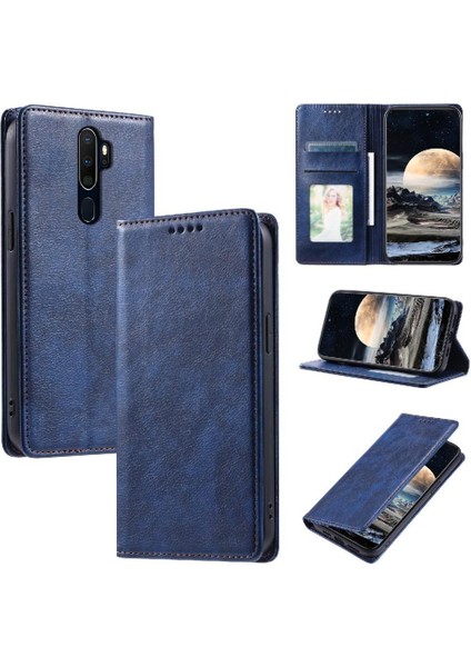 Oppo A9 2020 Manyetik Kart Yuvaları Tutucu Pu Deri Ince Için Flip Case (Yurt Dışından)