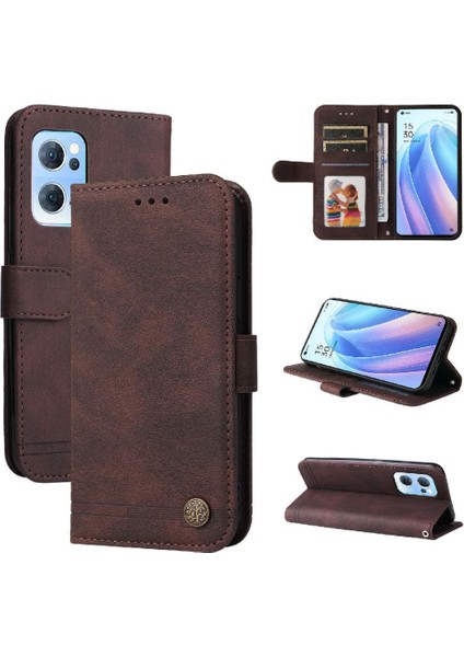 Oppo Reno 7 5g Darbeye Dayanıklı Kart Yuvası Sahipleri Için Flip Case Uzun Kayış Kısa (Yurt Dışından)