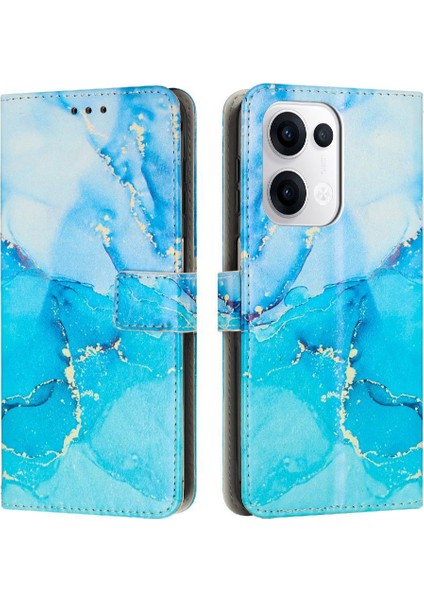 Oppo Reno 13 5g Kart Ekleme Cüzdan Kılıf Için Flip Case Boyalı Mermer (Yurt Dışından)
