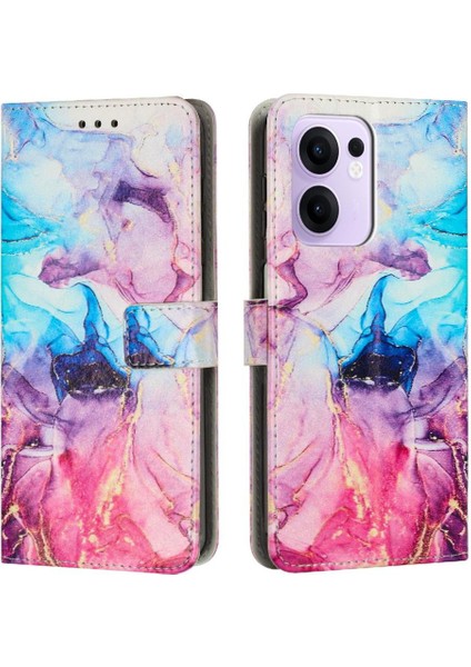 Oppo Reno 13F 5g Kart Ekleme Cüzdan Kılıf Için Flip Case Boyalı Mermer (Yurt Dışından)