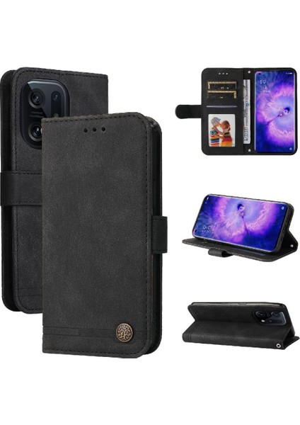Oppo Find X5 Pro Uzun Kayış Cüzdan Kart Yuvası Sahipleri Için Flip Case Kısa (Yurt Dışından)