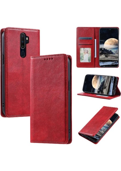 Oppo A9 2020 Manyetik Kart Yuvaları Tutucu Pu Deri Ince Için Flip Case (Yurt Dışından)