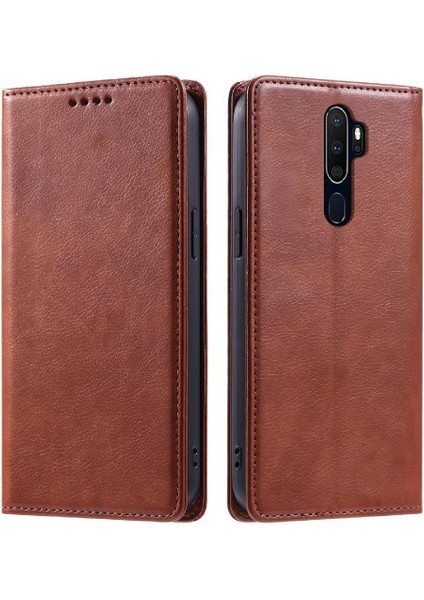 Oppo A9 2020 Manyetik Kart Yuvaları Tutucu Pu Deri Ince Için Flip Case (Yurt Dışından)