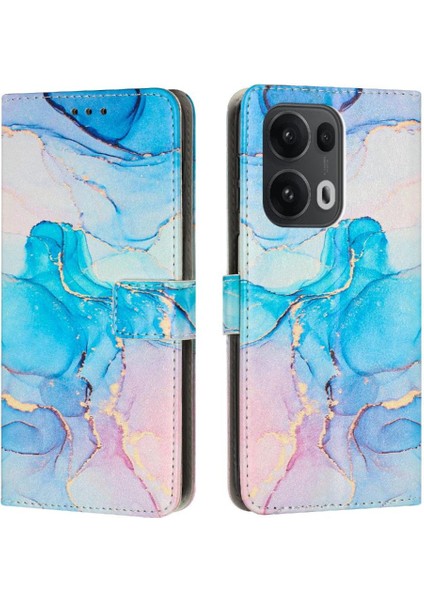 Oppo Reno 13 Pro 5g Toka Flap Boyalı Mermer Cüzdan Kılıf Için Flip Case (Yurt Dışından)