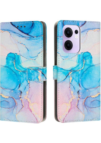 Oppo Reno 13F 5g Kart Ekleme Cüzdan Kılıf Için Flip Case Boyalı Mermer (Yurt Dışından)
