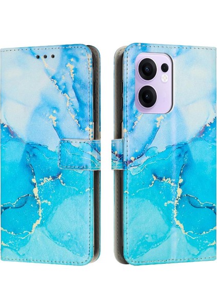 Oppo Reno 13F 5g Kart Ekleme Cüzdan Kılıf Için Flip Case Boyalı Mermer (Yurt Dışından)