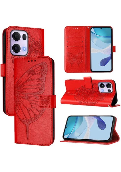 Oppo Reno 13 Pro Kabartma Kelebek Premium Deri Manyetik Için Kılıf (Yurt Dışından) indirimleri