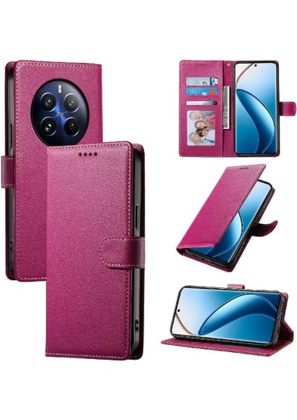 Realme 12 4g Manyetik Kapatma Günlük Kullanım Darbeye Dayanıklı Kart Yuvaları Için Kılıf (Yurt Dışından)