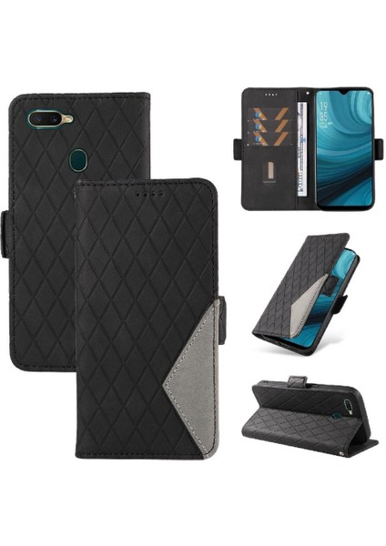 Kart Yuvası ve El Kayışı Şık Koruyucu Iki ile Oppo A7 Için Flip Case (Yurt Dışından)