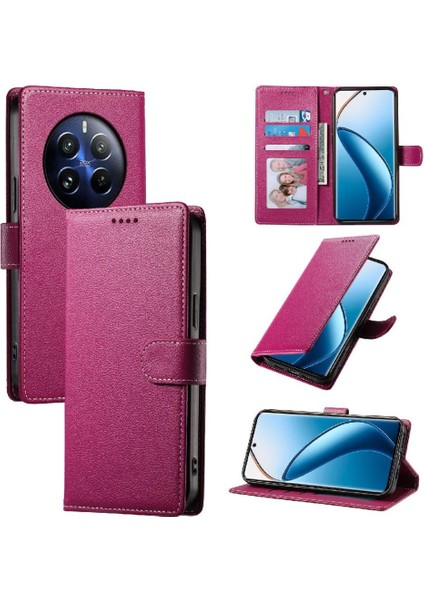 Realme 13 4g Manyetik Kapatma Günlük Kullanım Darbeye Dayanıklı Kart Yuvaları Için Kılıf (Yurt Dışından)