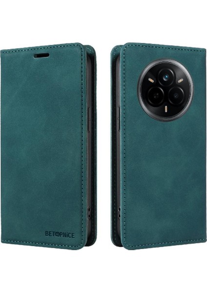 Realme 14 Pro Manyetik Koruyucu Folyo Cüzdan Pu Deri Için Kılıf (Yurt Dışından)