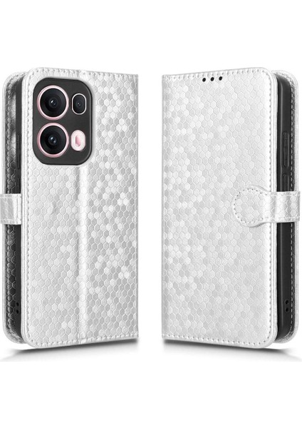 Oppo Reno 13 Pro 5g Deri Cüzdan Kapak Için Kılıf Geometrik Desen Toka (Yurt Dışından)