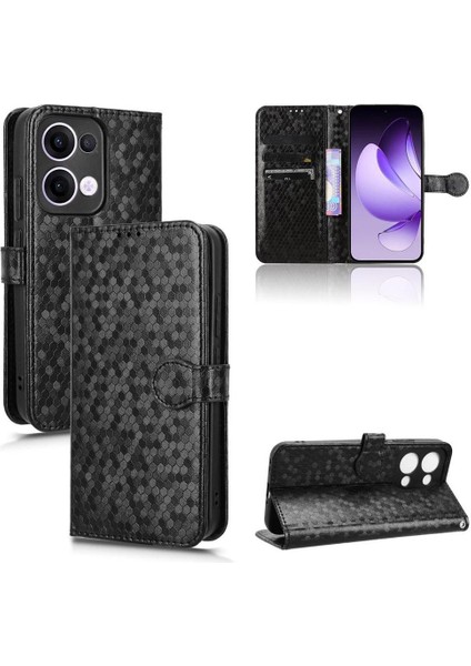 Oppo Reno 13 5g Manyetik Toka Geometrik Desen Deri Cüzdan Için Kılıf (Yurt Dışından)