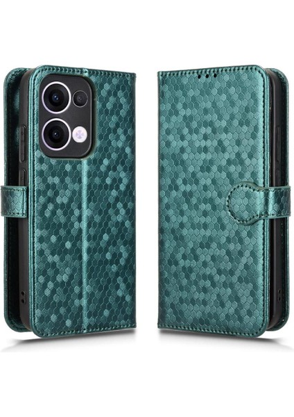 Oppo Reno 13 5g Manyetik Toka Geometrik Desen Deri Cüzdan Için Kılıf (Yurt Dışından)