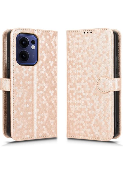 Oppo Reno 13F 4g Manyetik Toka Geometrik Desen Deri Cüzdan Için Kılıf (Yurt Dışından)