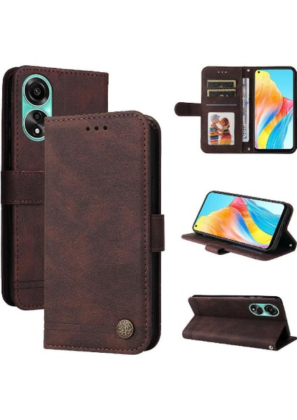 Oppo A78 4g Darbeye Kısa Kayış Uzun Kayış Kart Yuvası Için Flip Case (Yurt Dışından)