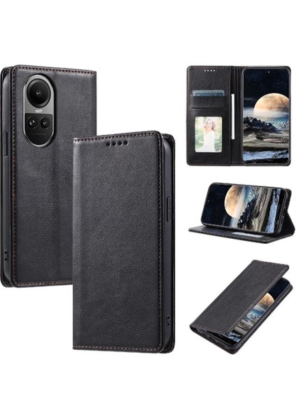 Oppo Reno 10 5g Pu Deri Ince Cüzdan Koruyucu Manyetik Için Flip Case (Yurt Dışından)