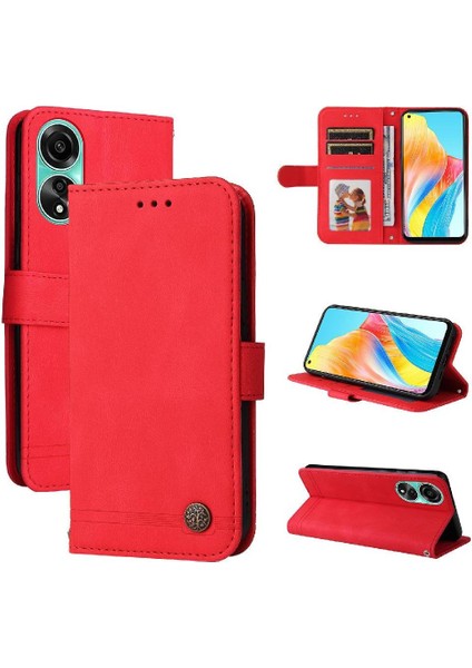 Oppo A78 4g Darbeye Kısa Kayış Uzun Kayış Kart Yuvası Için Flip Case (Yurt Dışından)