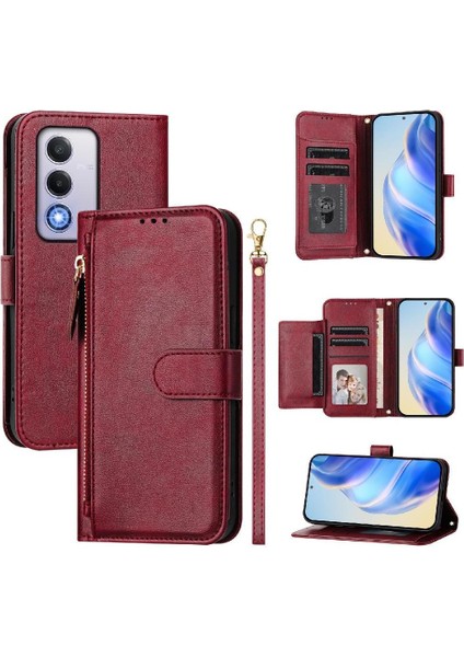 Oppo A3 Pro Fermuar Pu Deri Manyetik Kart Tutucu Için Flip Case (Yurt Dışından)