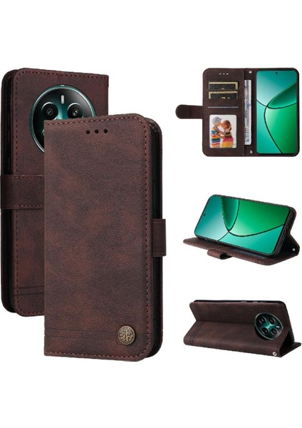 Realme 12 4g Darbeye Kısa Kayış Kart Yuvası Sahipleri Için Flip Case Cüzdan (Yurt Dışından)