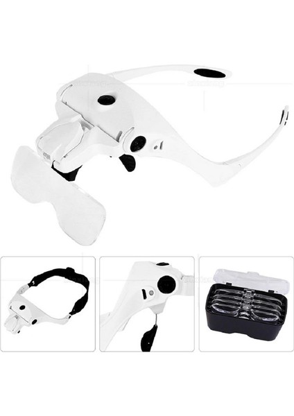 Şarjlı Gözlük Büyüteç Çalışma Büyüteci 5 Lensli 9892B2C modelleri